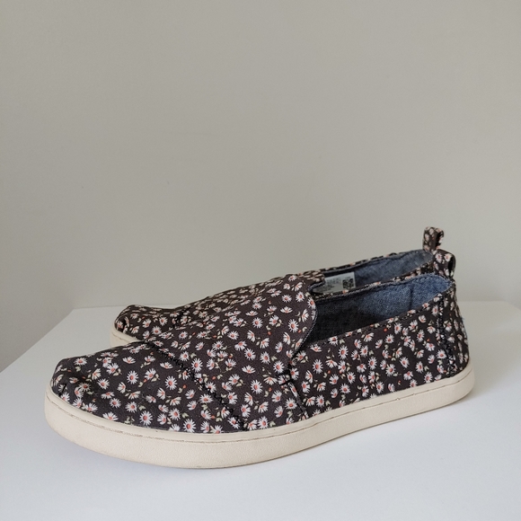 Toms Shoes Ditzy Daisy Print Deconstructed Alpargata Slip On Shoes Size 7 - Picture 5 of 13